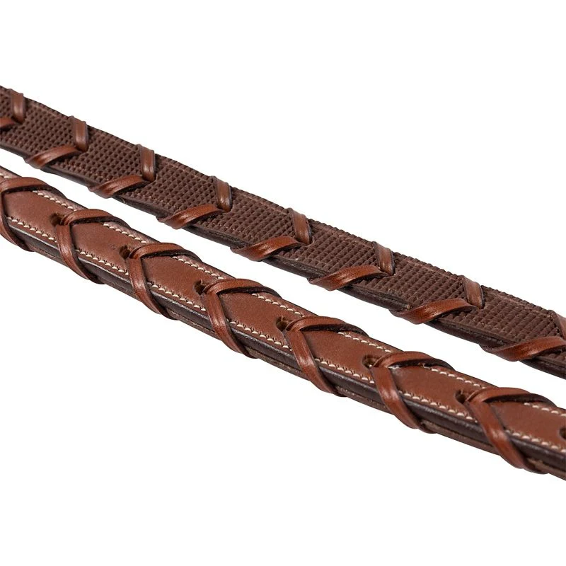 Huntley Fancy Stitch Rubber Laced Rein