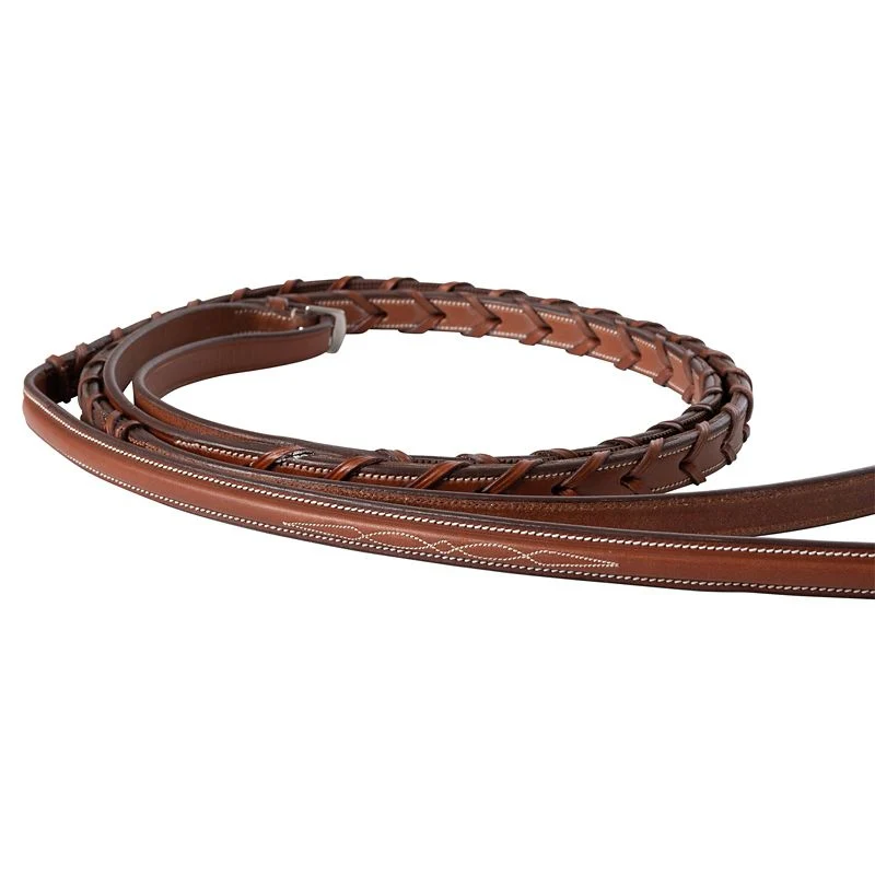 Huntley Fancy Stitch Rubber Laced Rein
