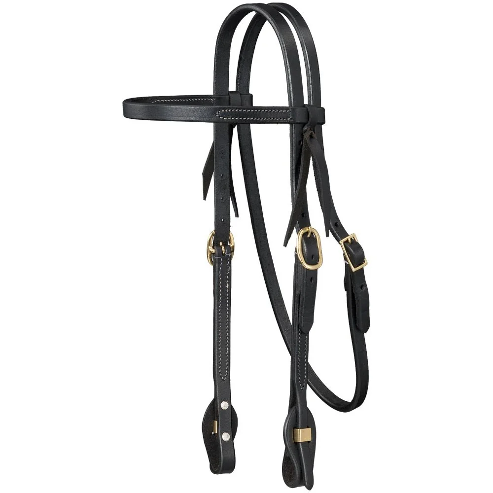 Royal King Harness Leather Browband Headstall with Quick Change Ends