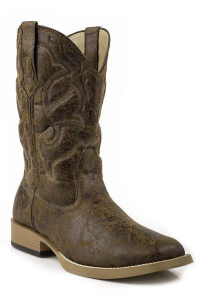 Roper Mens Scout Wide Sq Toe Western Boot