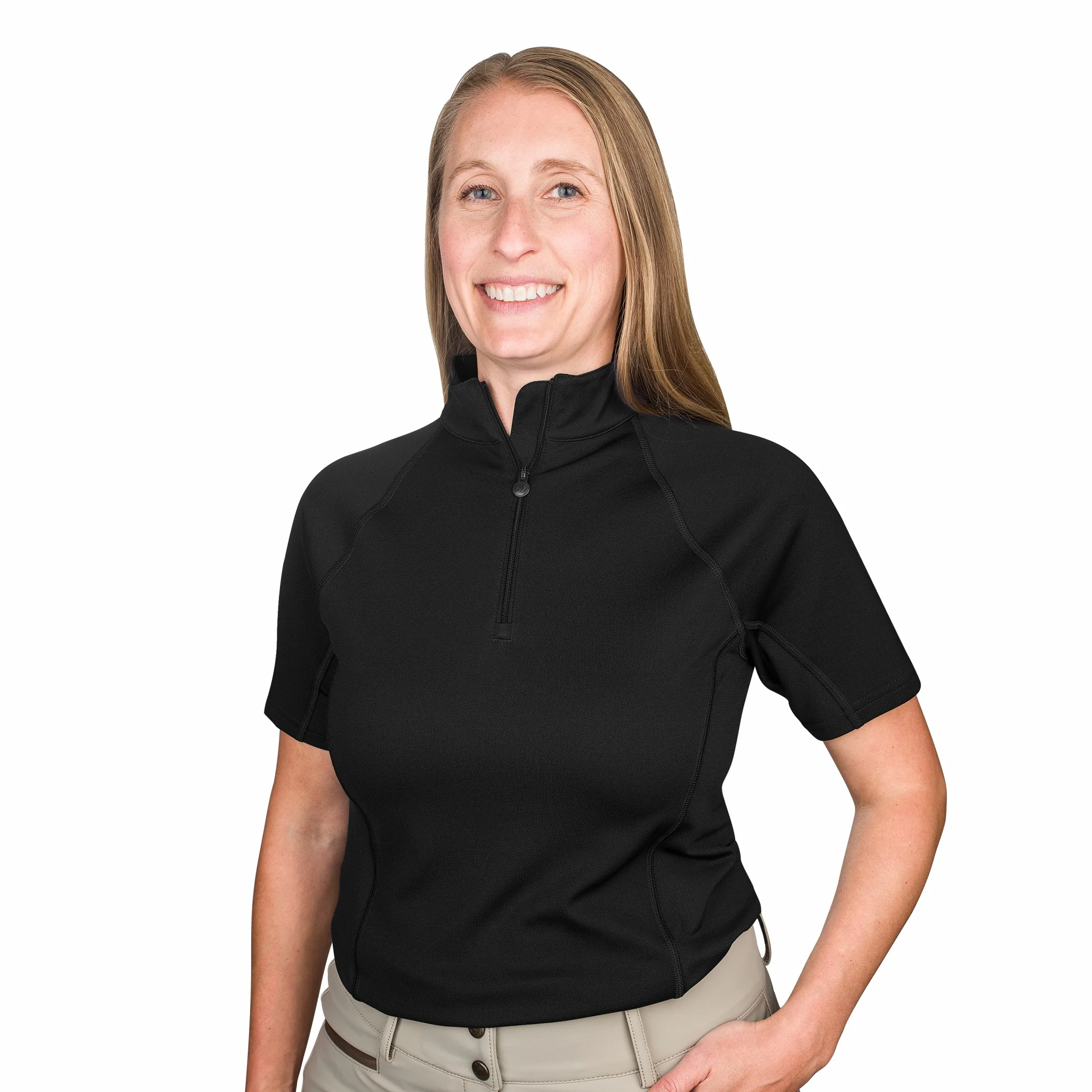 12645-ovation-ladies-quarter-zip-short-sleeve-sun-shirt-1.webp Ovation Ladies Quarter Zip Short Sleeve Sun Shirt