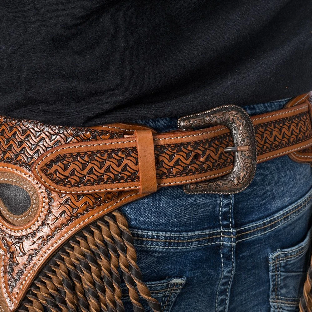 Silver Royal Chocolate Leather Chinks with Twisted Fringe