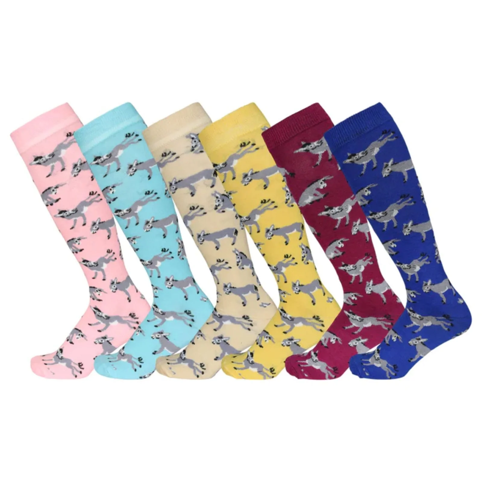1304-awst-int-l-ladies-playful-donkeys-knee-socks-6-pack-1.webp AWST Int'l Ladies Playful Donkeys Knee Socks - 6-pack