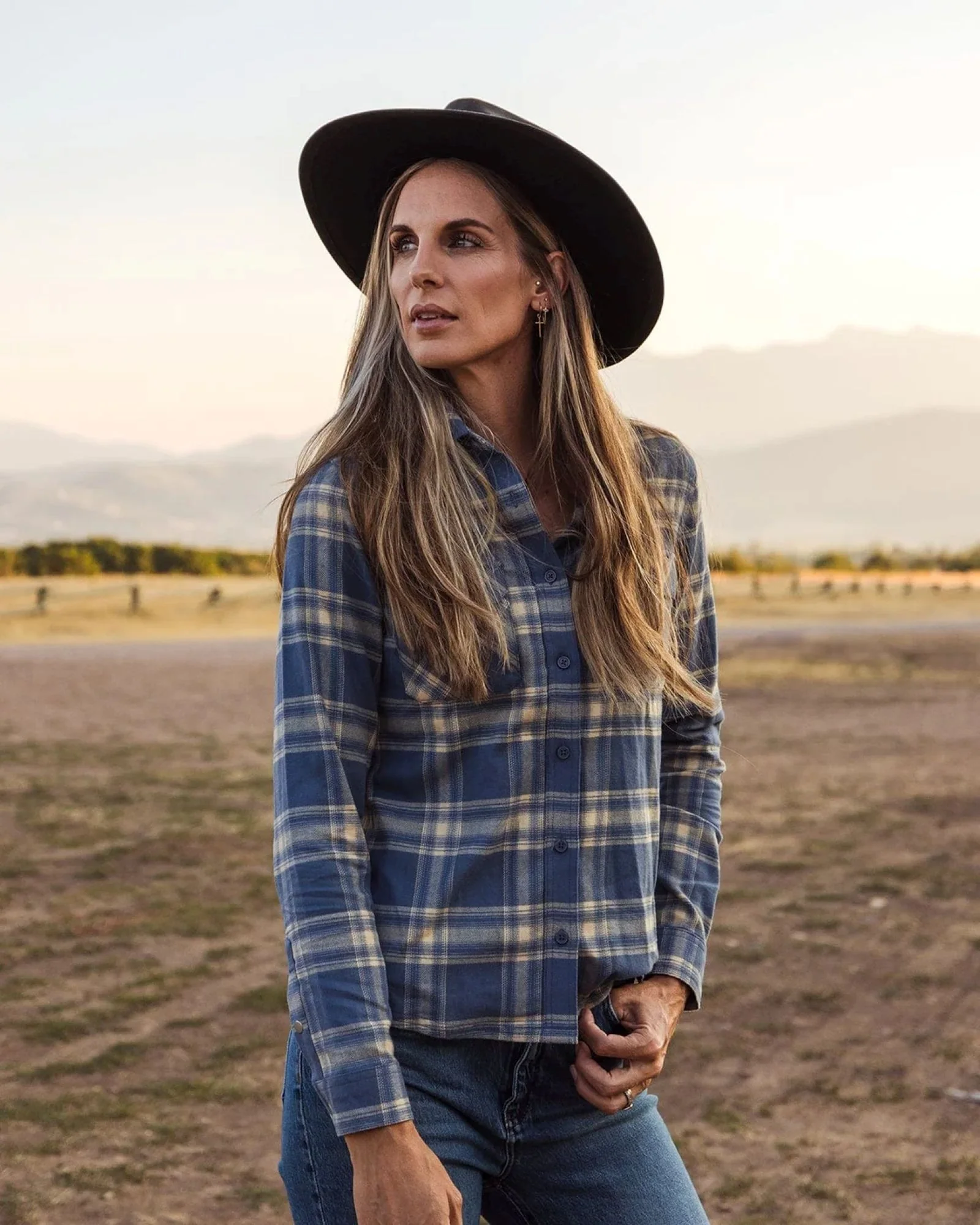Outback Trading Ladies Cotton Plaid Outback Shirt