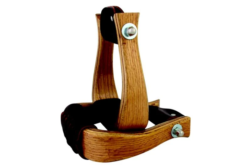 148-aime-imports-oak-wood-bell-stirrups-2in-leather-1.webp Aime Imports Oak Wood Bell Stirrups 2in Leather