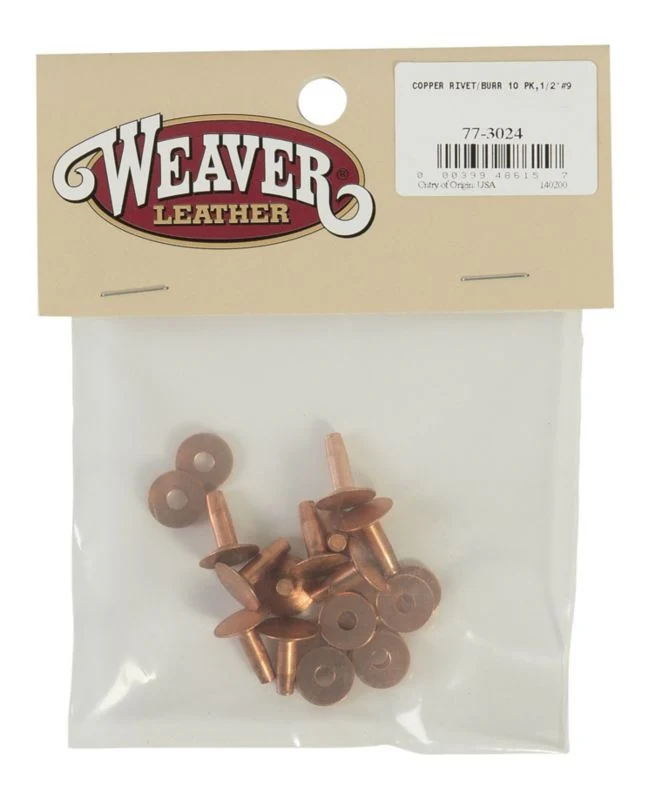 Weaver Leather Copper Rivets And Burrs 10 Pack