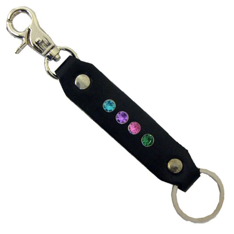 2kGrey Key Chain with Crystals