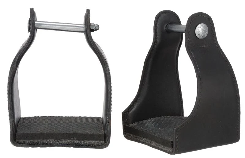 Tough1 Leather Cushioned Trail Stirrups