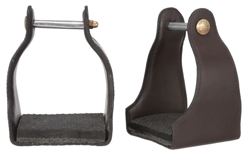 Tough1 Leather Cushioned Trail Stirrups