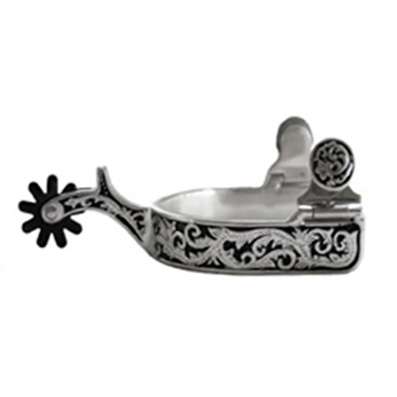 16821-western-ss-black-floral-9pt-mens-spurs-1.webp Western SS Black Floral 9pt Mens Spurs