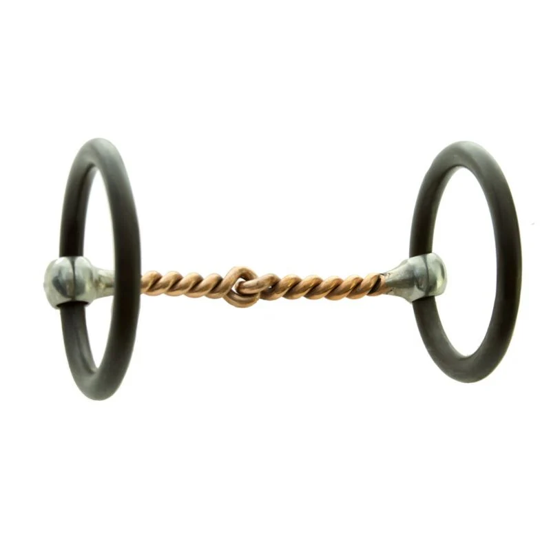 Antique Brown Ring Twisted Copper Snaffle Bit