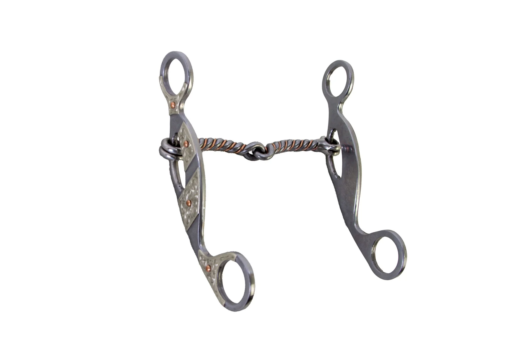 Twisted Snaffle Gag Bit with Floral Trim