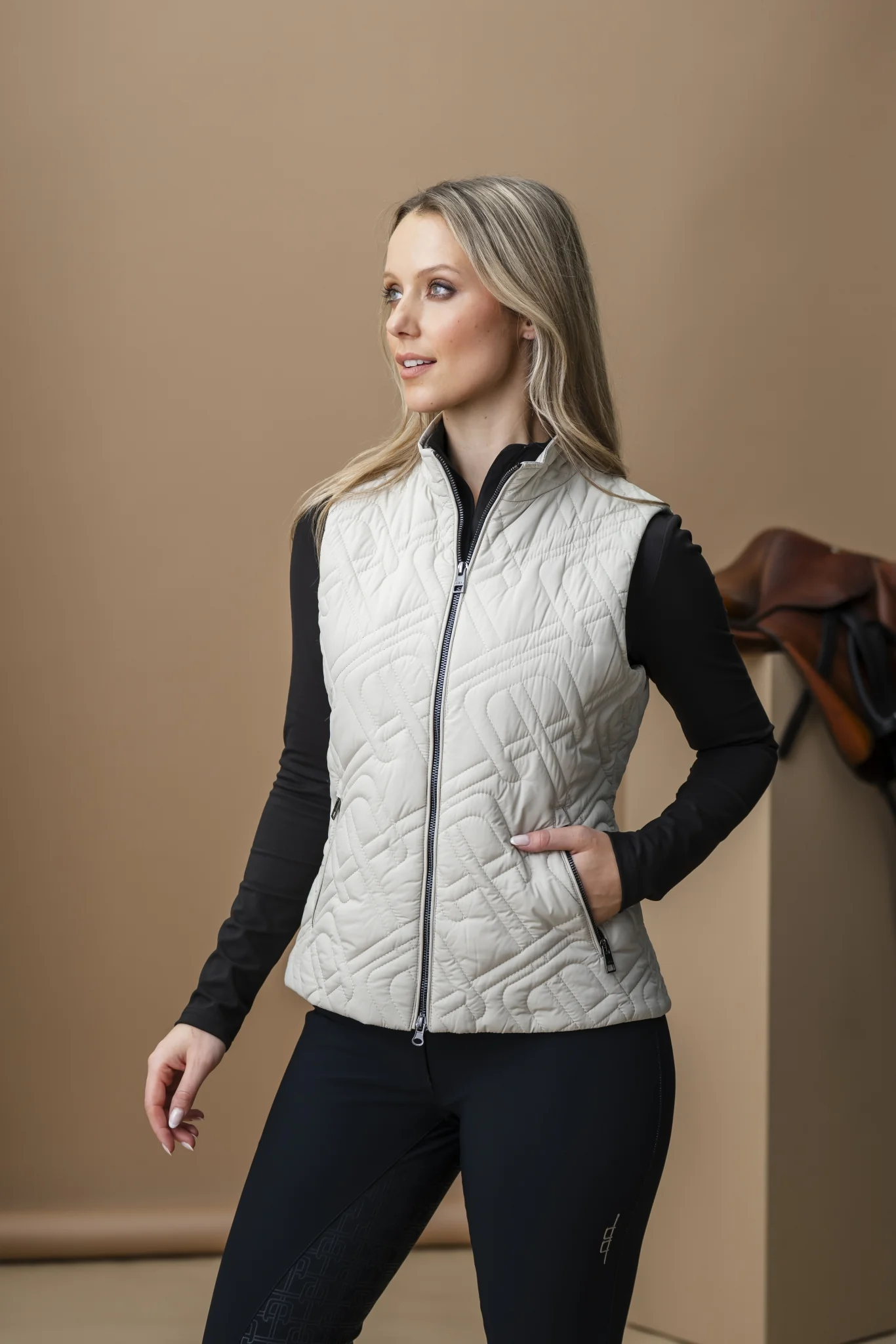 AA Ladies Neve Monogram Quilted Gilet