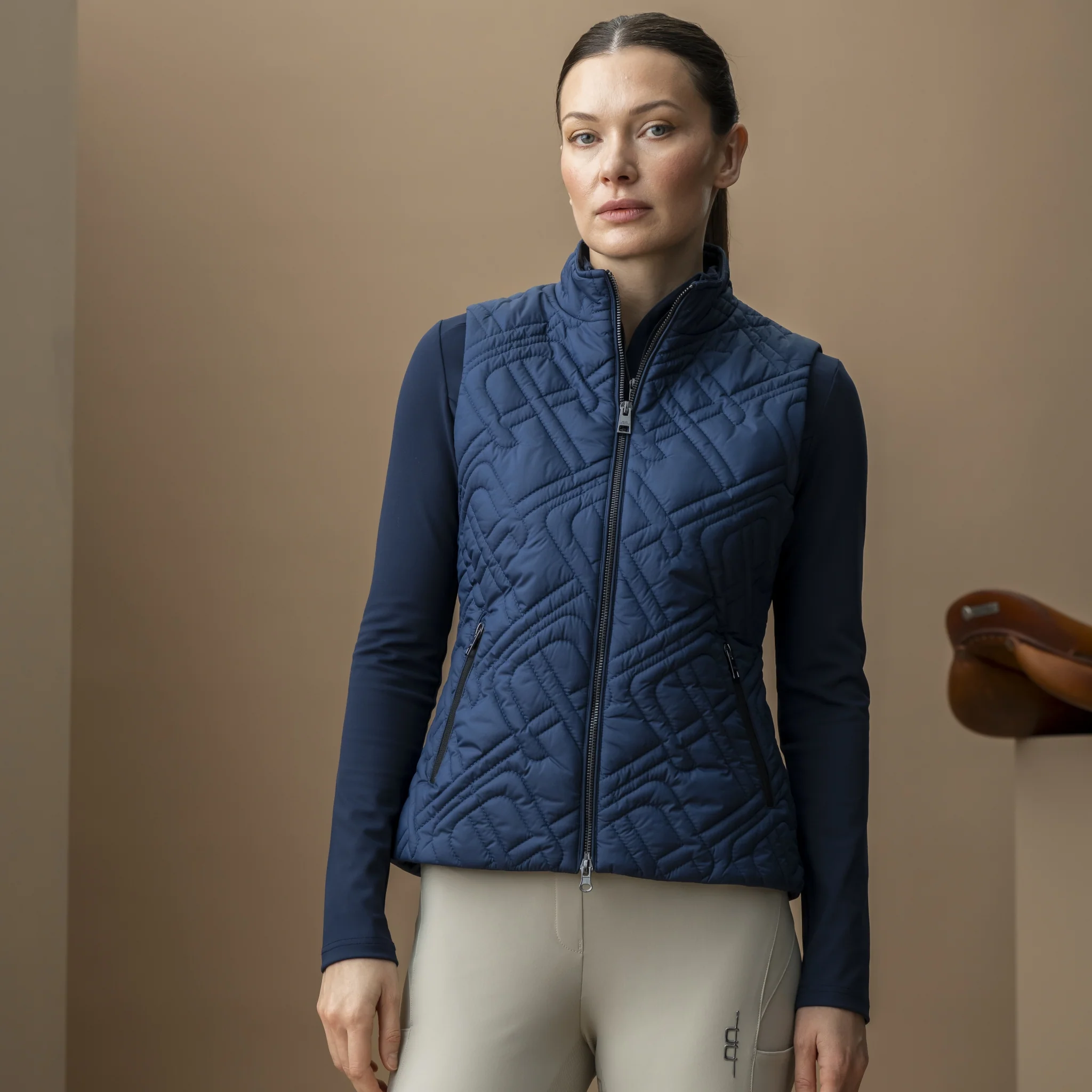 AA Ladies Neve Monogram Quilted Gilet
