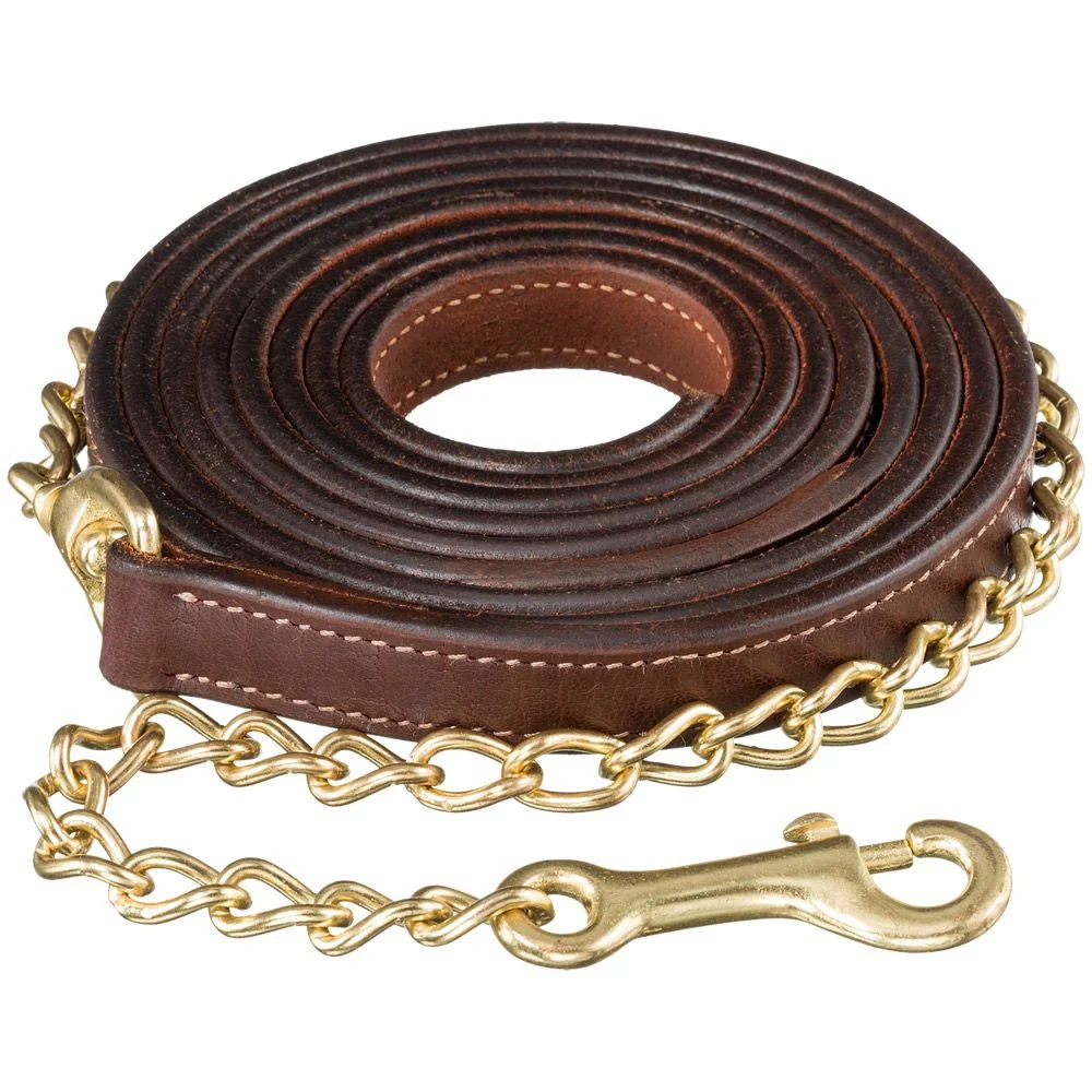 17897-10-leather-lead-with-30-bp-chain-1.webp 10' Leather Lead with 30" BP Chain