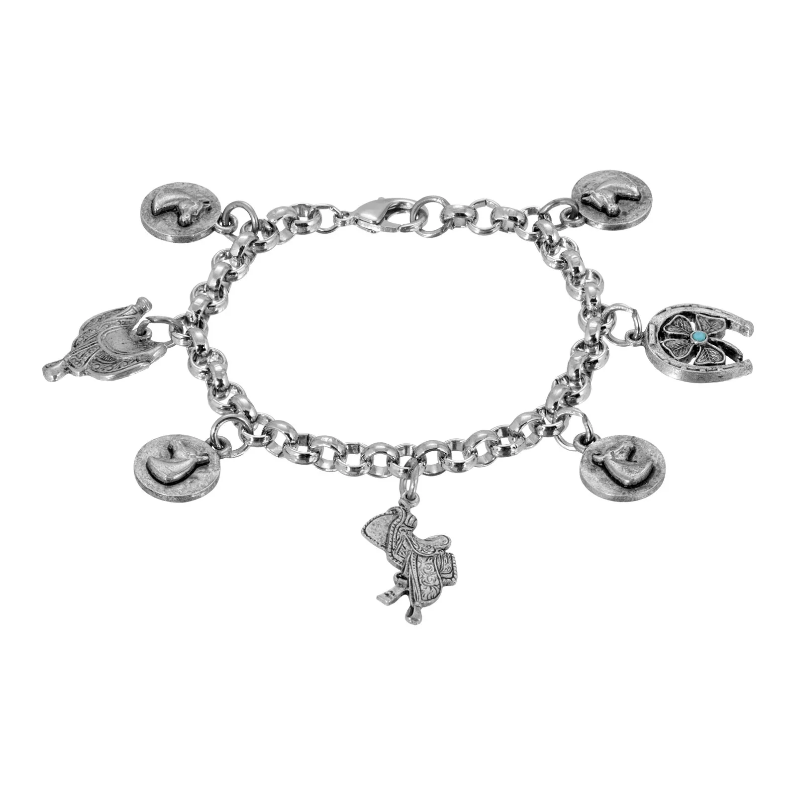 17955-1928-jewelry-equestrian-multi-charm-horse-bracelet-1.webp 1928 Jewelry Equestrian Multi Charm Horse Bracelet