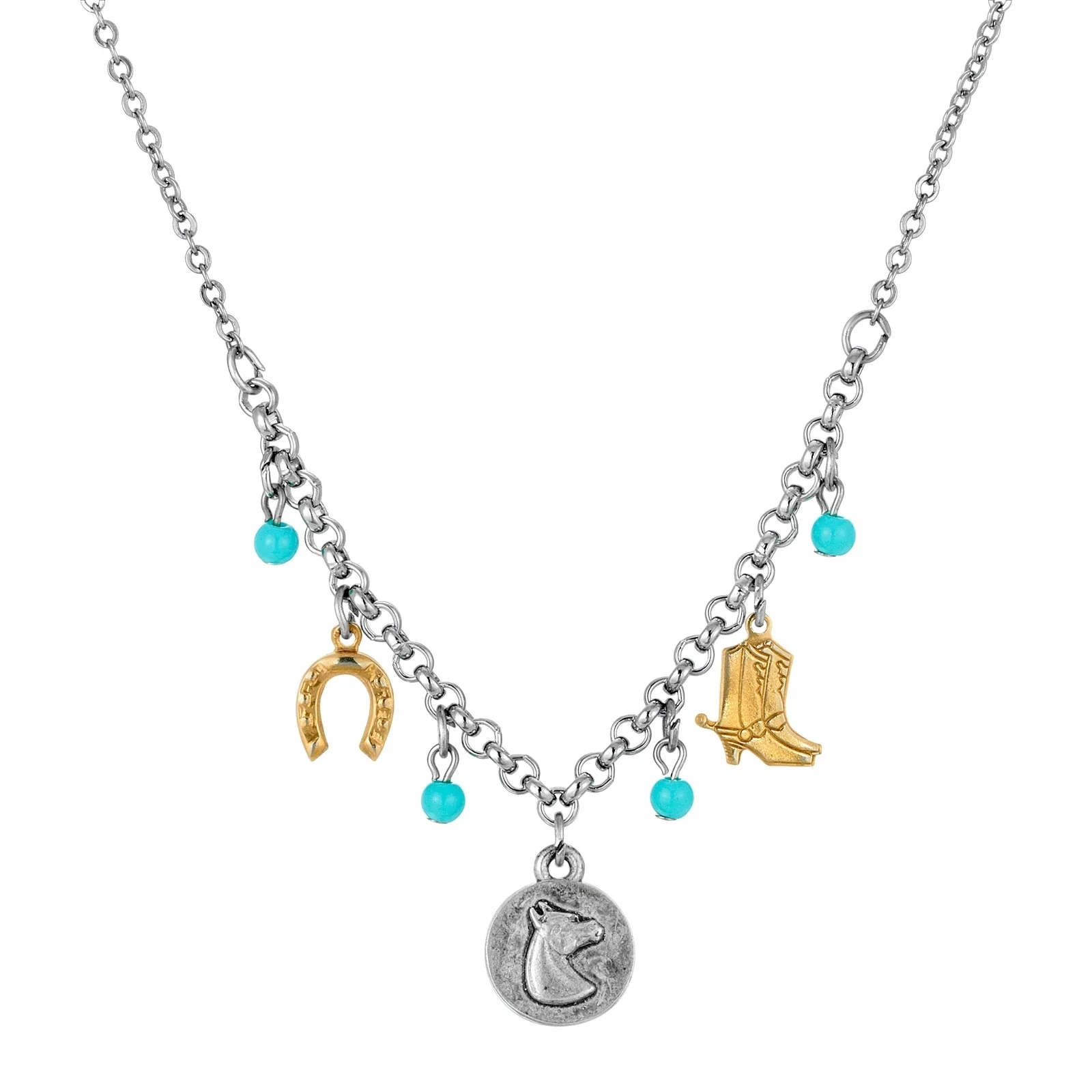 17956-1928-jewelry-equestrian-multi-charm-necklace-1.webp 1928 Jewelry Equestrian Multi Charm Necklace