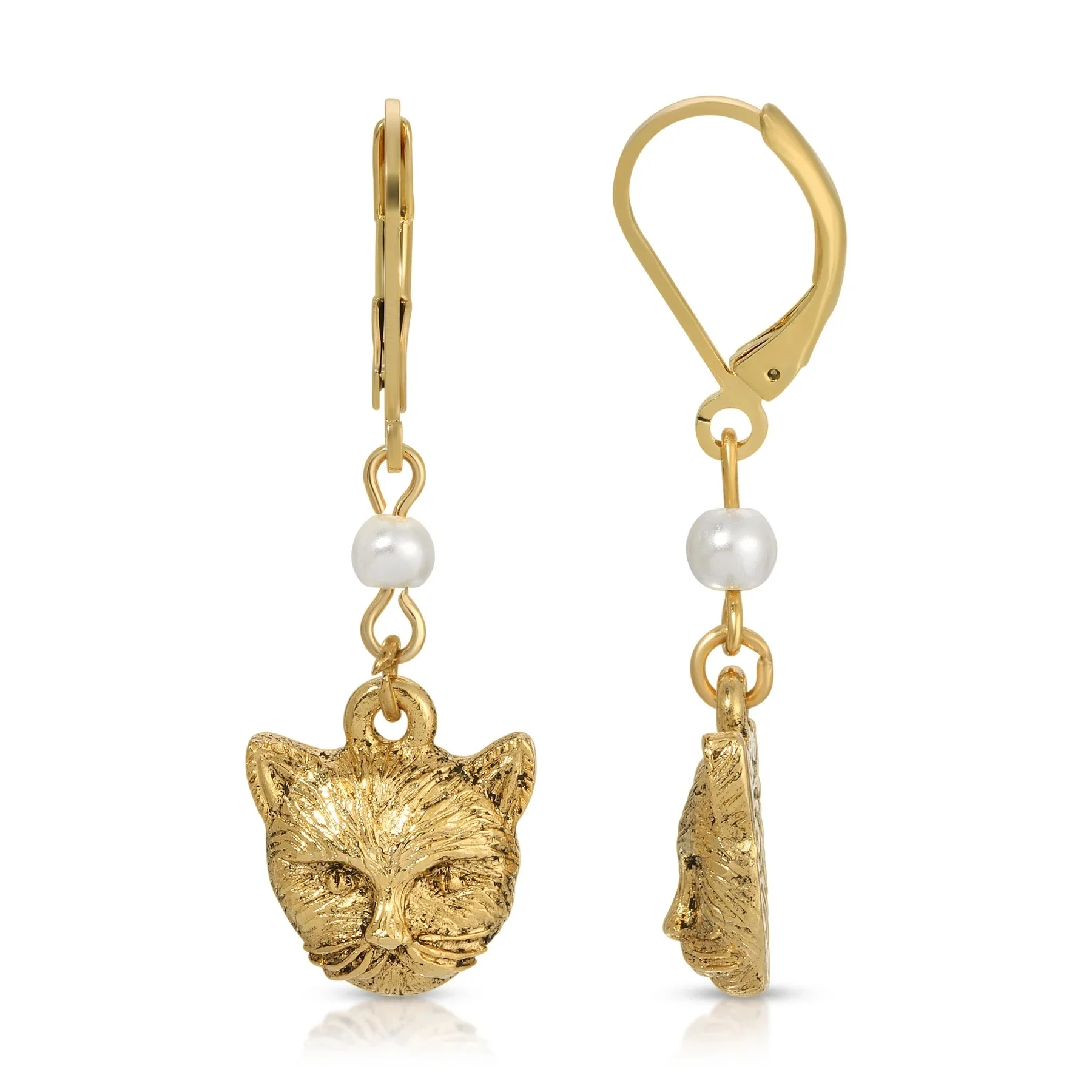 17959-1928-jewelry-faux-pearl-cat-dangling-earrings-1.webp 1928 Jewelry Faux Pearl Cat Dangling Earrings