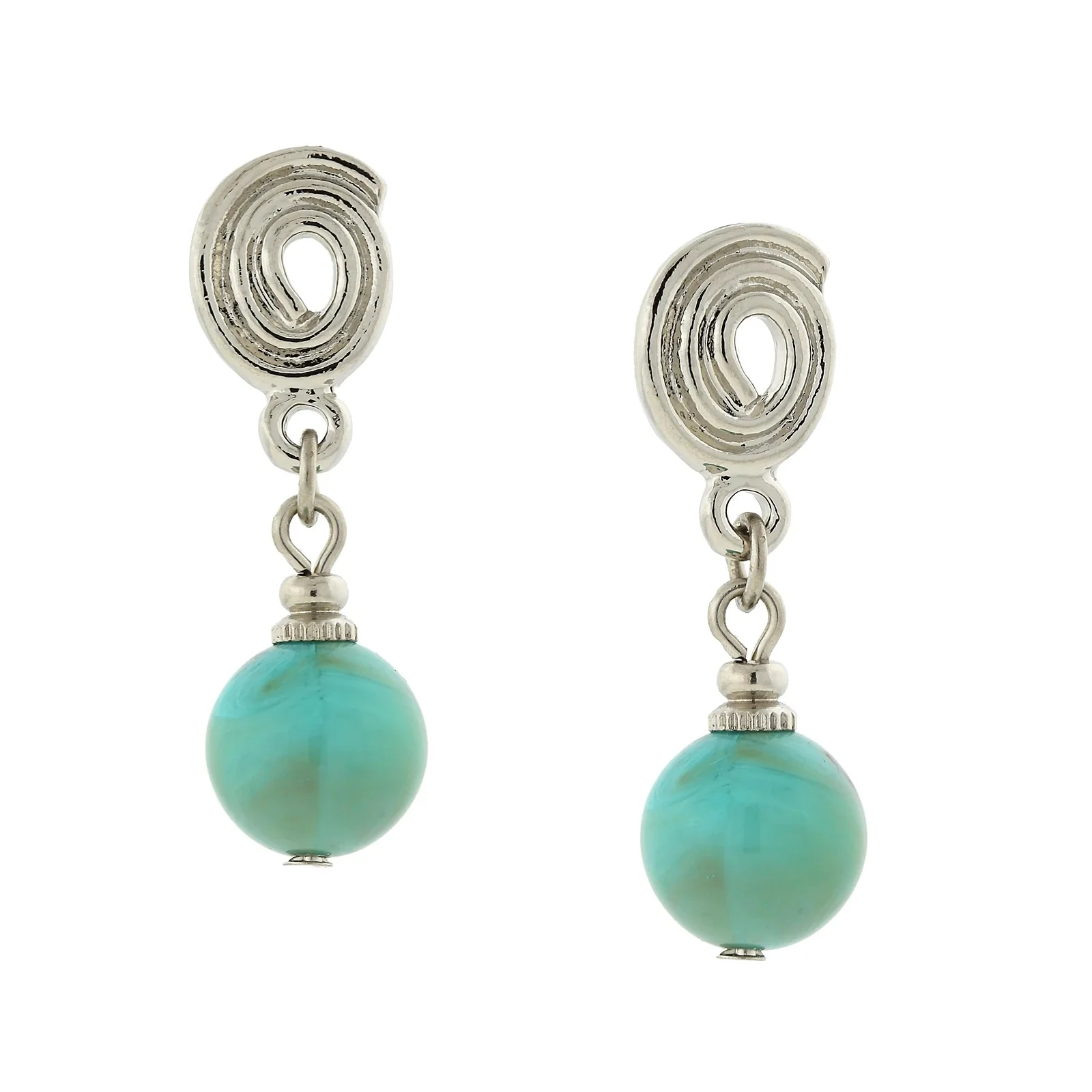 17964-1928-jewelry-faux-turquoise-bead-drop-earrings-1.webp 1928 Jewelry Faux Turquoise Bead Drop Earrings