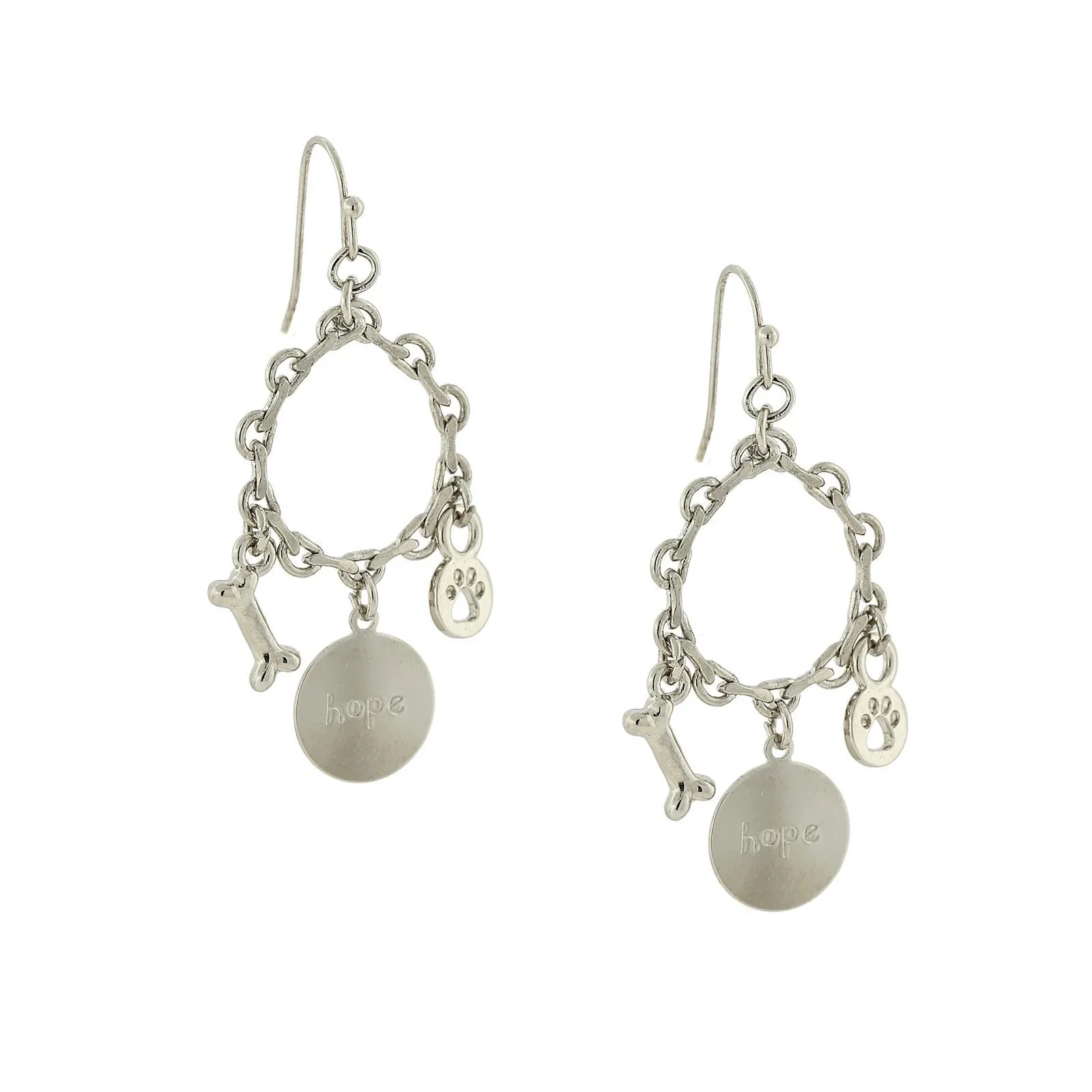 1928 Jewelry Hope Paw Bone Drop Earrings