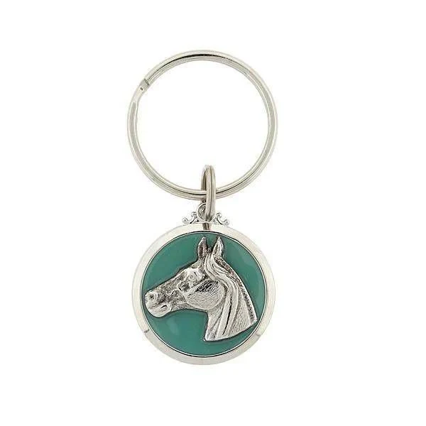 1928 Jewelry Horse Enamel Turq Color Key Chain