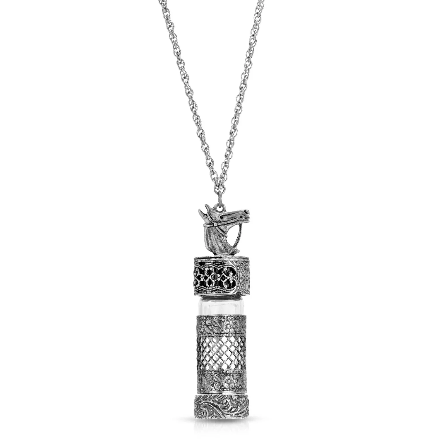 17984-1928-jewelry-horse-filigree-screw-cap-vial-necklace-1.webp 1928 Jewelry Horse Filigree Screw Cap Vial Necklace