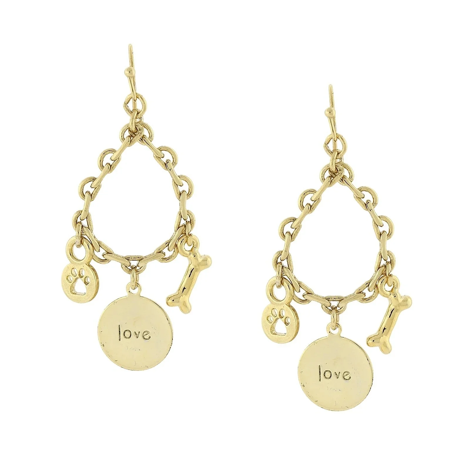 1928 Jewelry Love Paw Bone Drop Earrings
