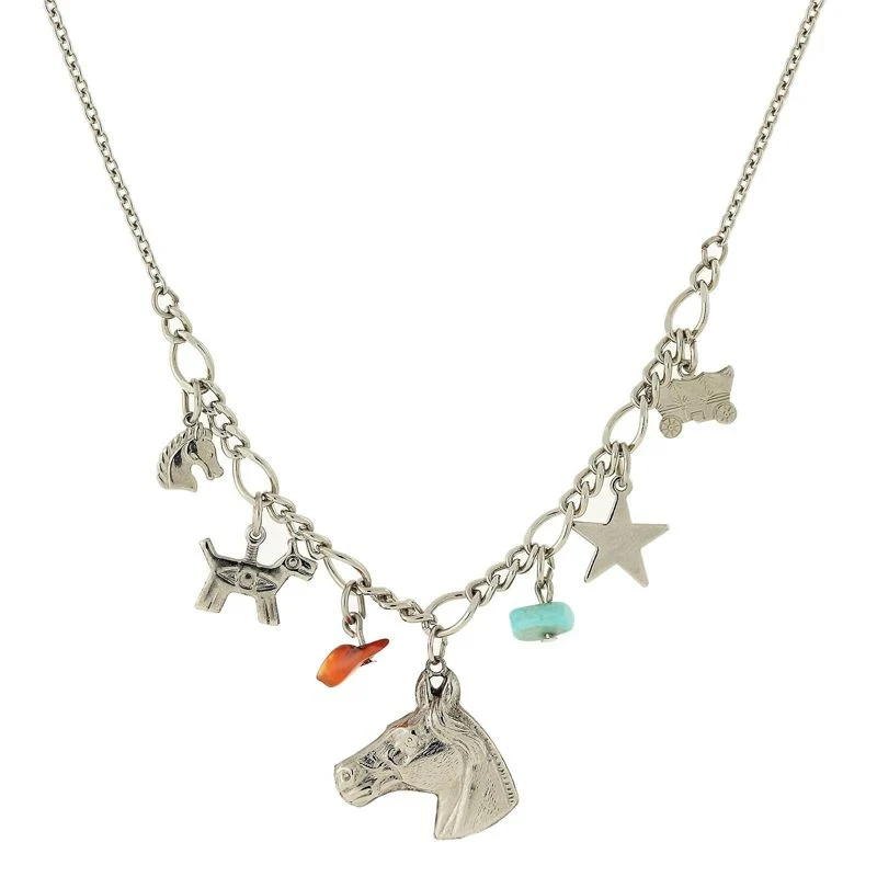 18018-1928-jewelry-multicharm-horse-collar-necklace-1.webp 1928 Jewelry MultiCharm Horse Collar Necklace