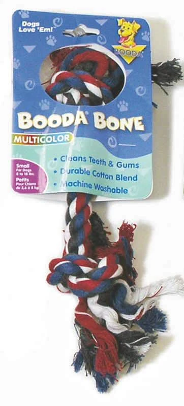 2 Knot White Rope Bone Dog Toy