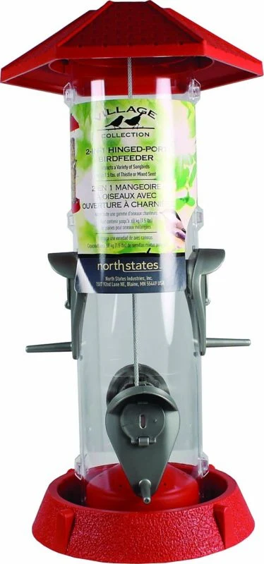 18093-2-in-1-hinged-port-bird-feeder-1.5-lb-red-clear-1.webp 2-In-1 Hinged-Port Bird Feeder 1.5 Lb Red/Clear