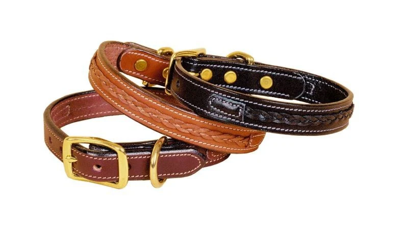 18264-3-4in-dog-collar-raised-center-braid-12in-bk-gry-1.webp 3/4In Dog Collar - Raised Center Braid 12in Bk/Gry