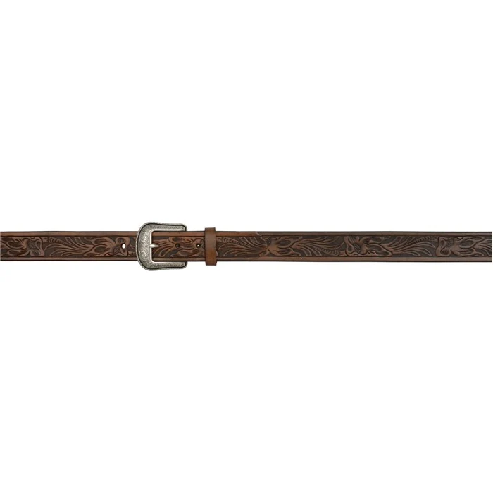 3D Men's 1 1/2" Floral Tool Western Fashion Belt - Medium Brown