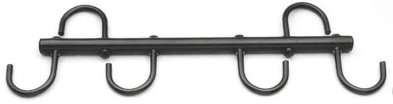 4 Prong Swivel Tack Rack 17in Black