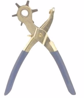 6-Way Revolving Leather Punch Silver Blue