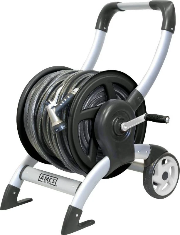 Aluminum Hose Reel Cart 200 ft Silver