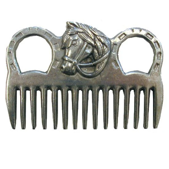 Aluminum Mane Comb With Horse Head
