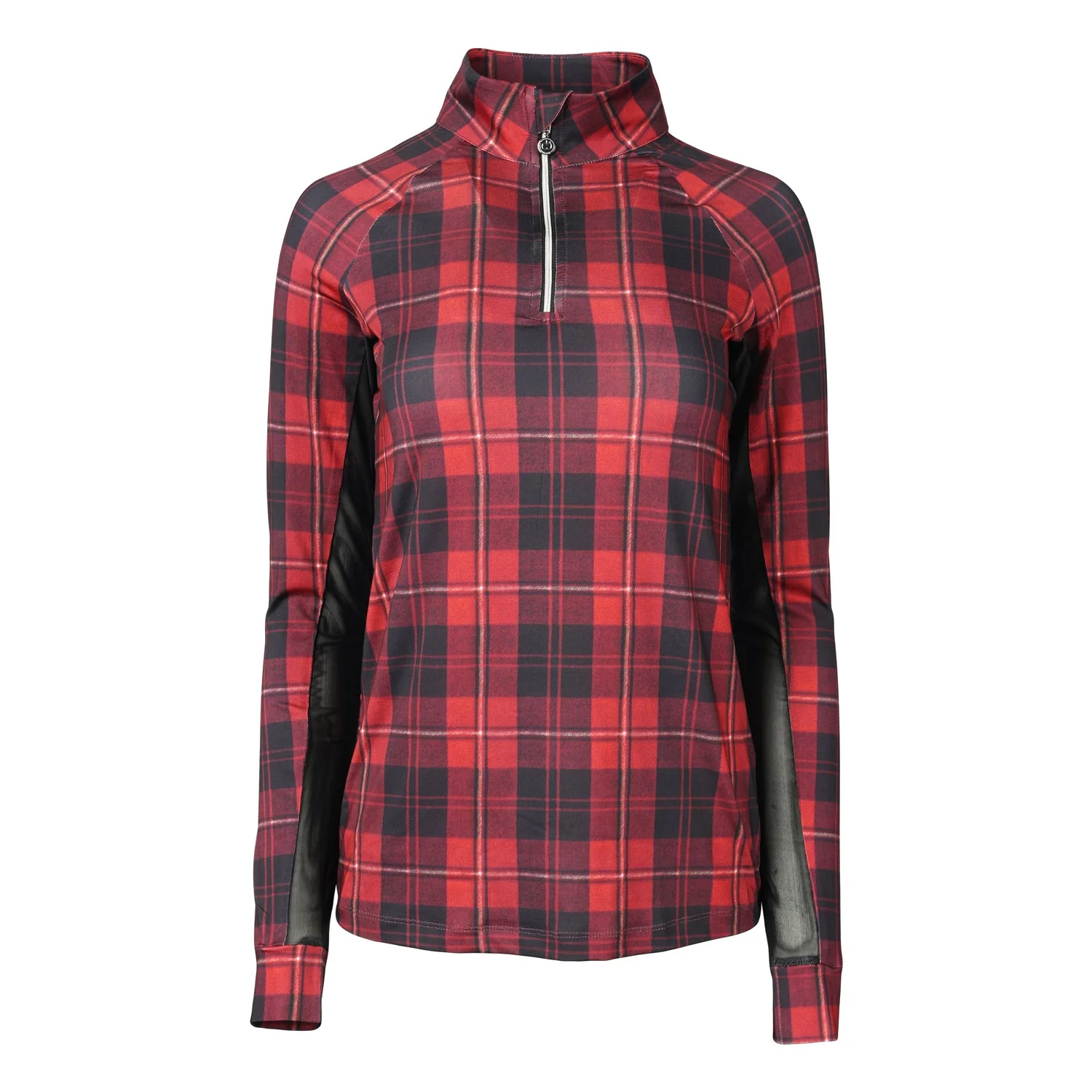2471-dapplebay-ladies-holiday-plaid-1-4-zip-light-riding-top-1.webp Dapplebay Ladies Holiday Plaid 1/4 Zip Light Riding Top