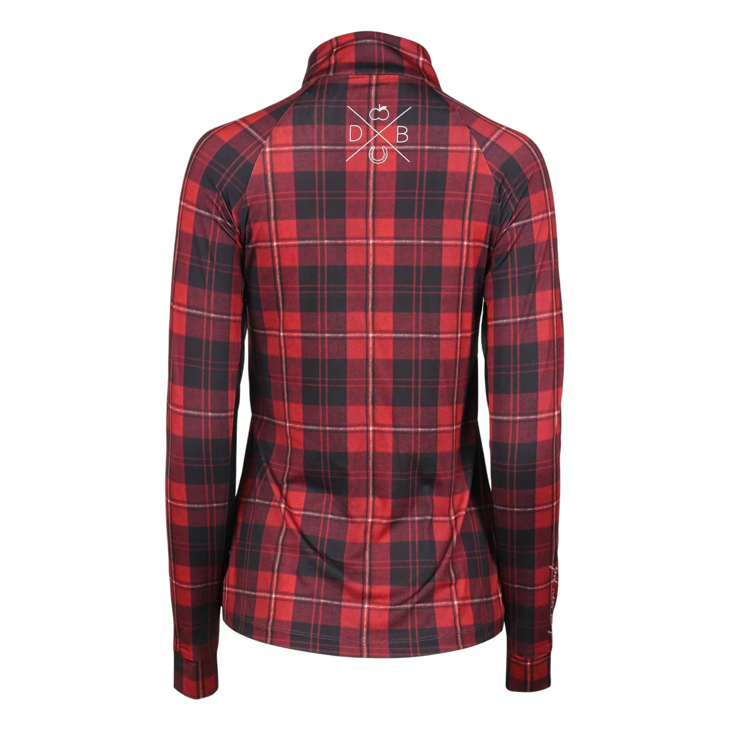 Dapplebay Ladies Holiday Plaid 1/4 Zip Light Riding Top