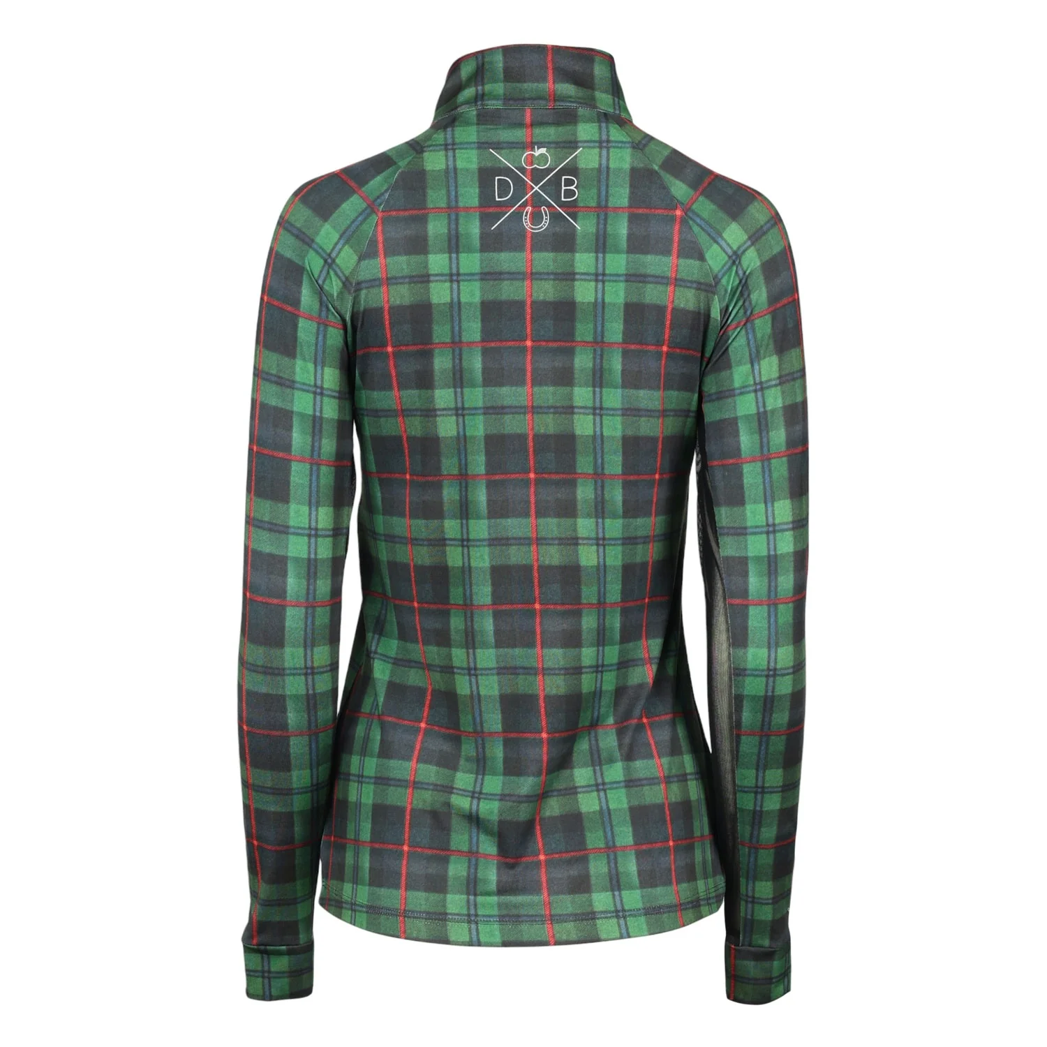 Dapplebay Ladies Holiday Plaid 1/4 Zip Light Riding Top