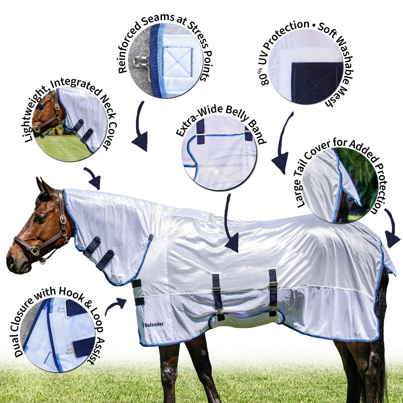 Defender Silver Elite Combo Neck Fly Sheet