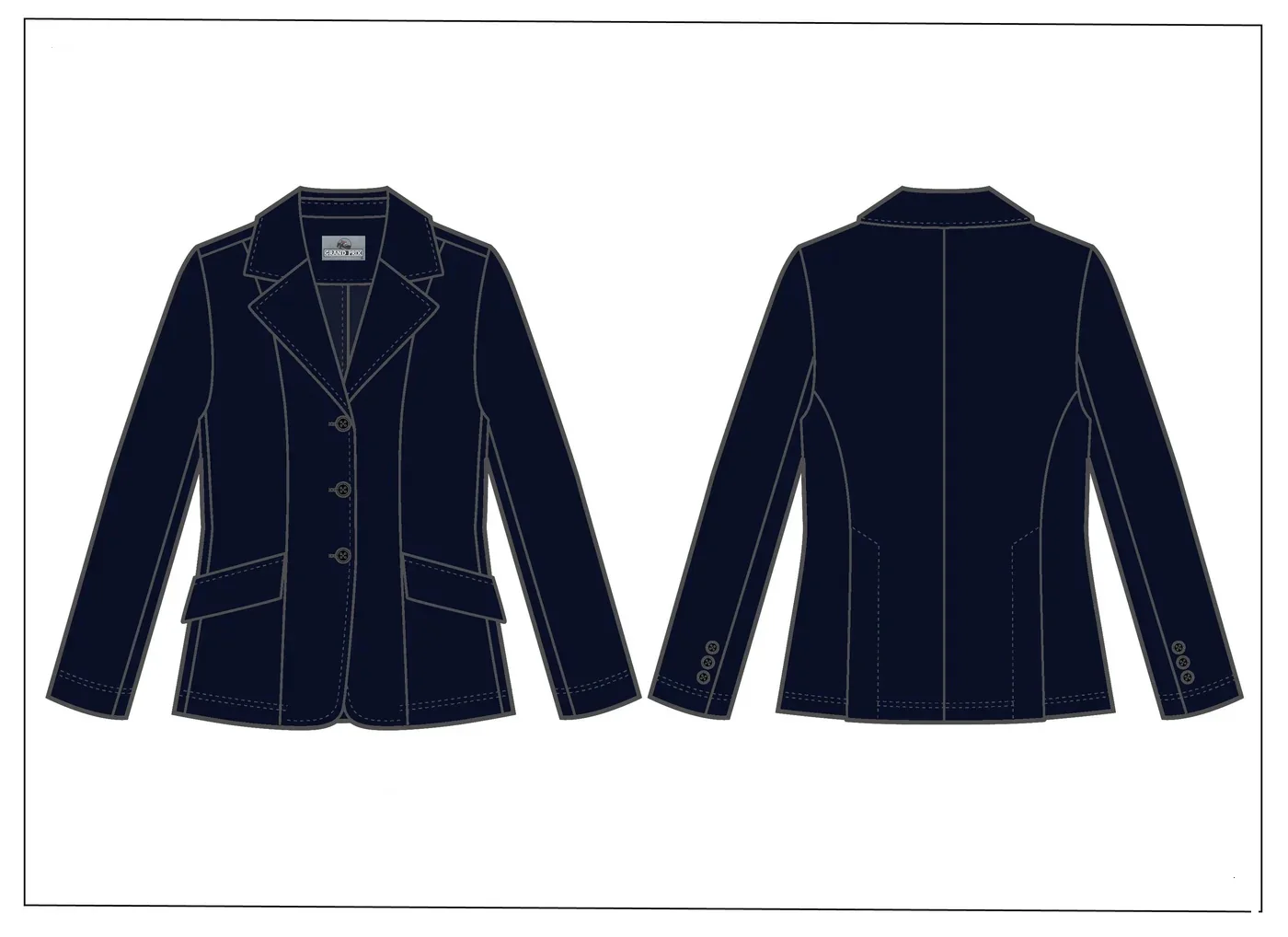 Grand Prix Ladies EQJ 3 Button NY Tech Show Coat