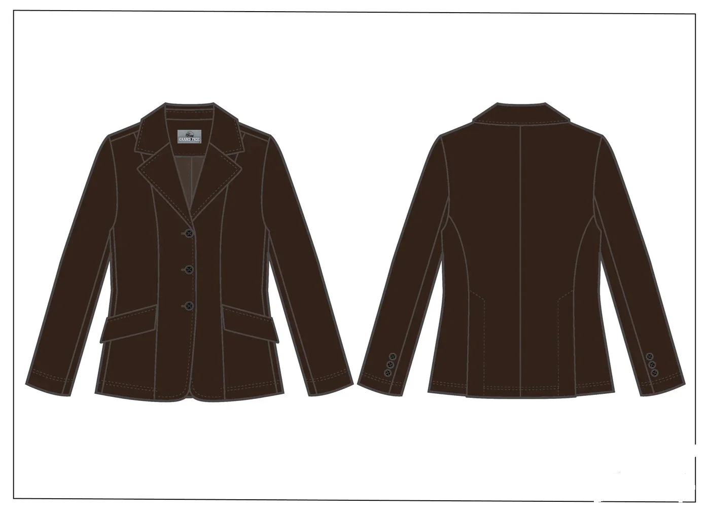 Grand Prix Ladies EQJ 3 Button NY Tech Show Coat