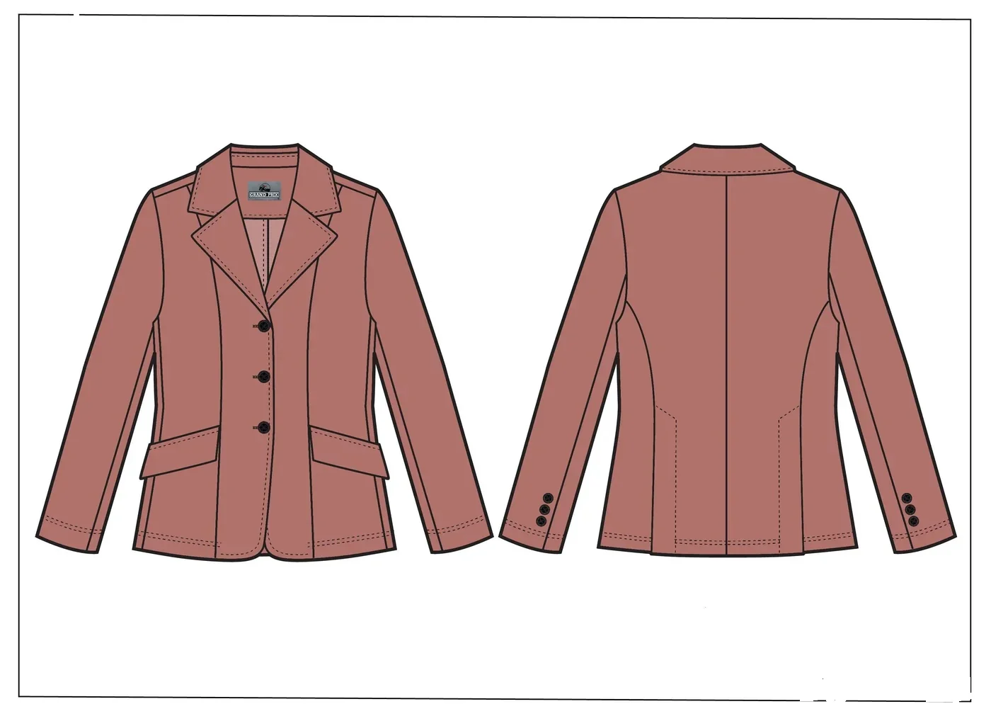 Grand Prix Ladies EQJ 3 Button NY Tech Show Coat