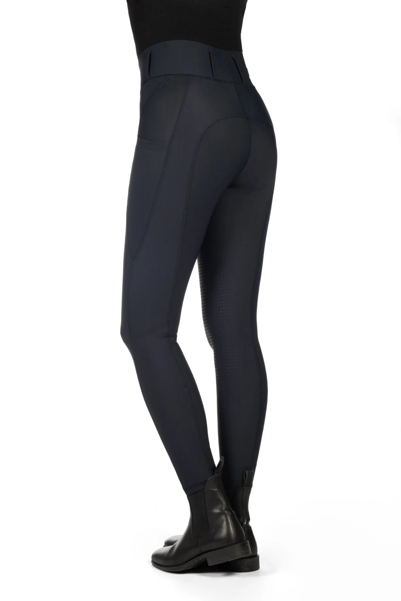 HKM Ladies Jil High Waist Sil. Knee Patch Riding Leggings