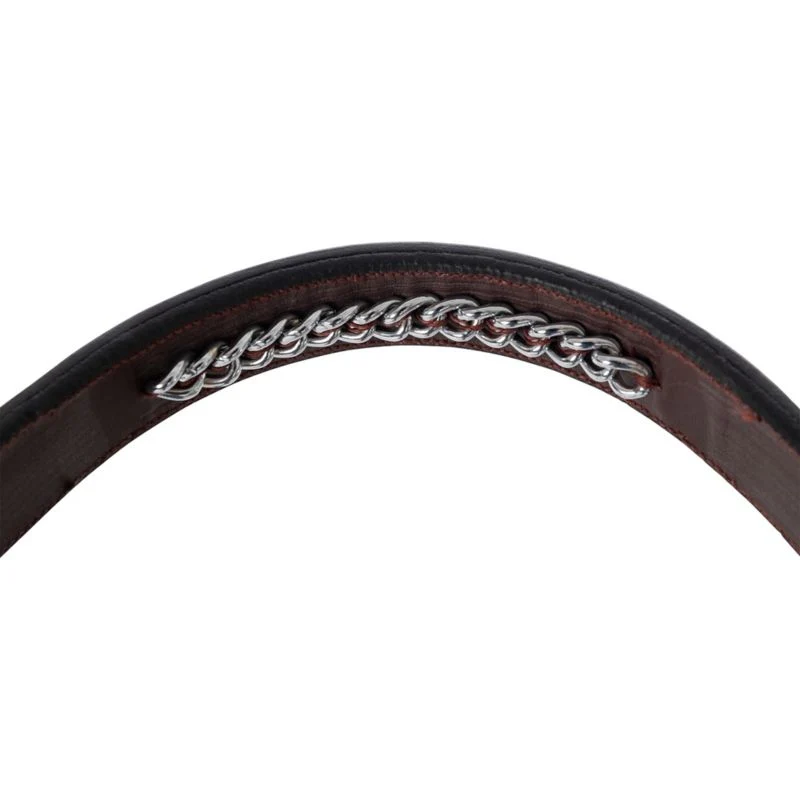 Huntley Equestrian Fancy Stitched Chain Noseband