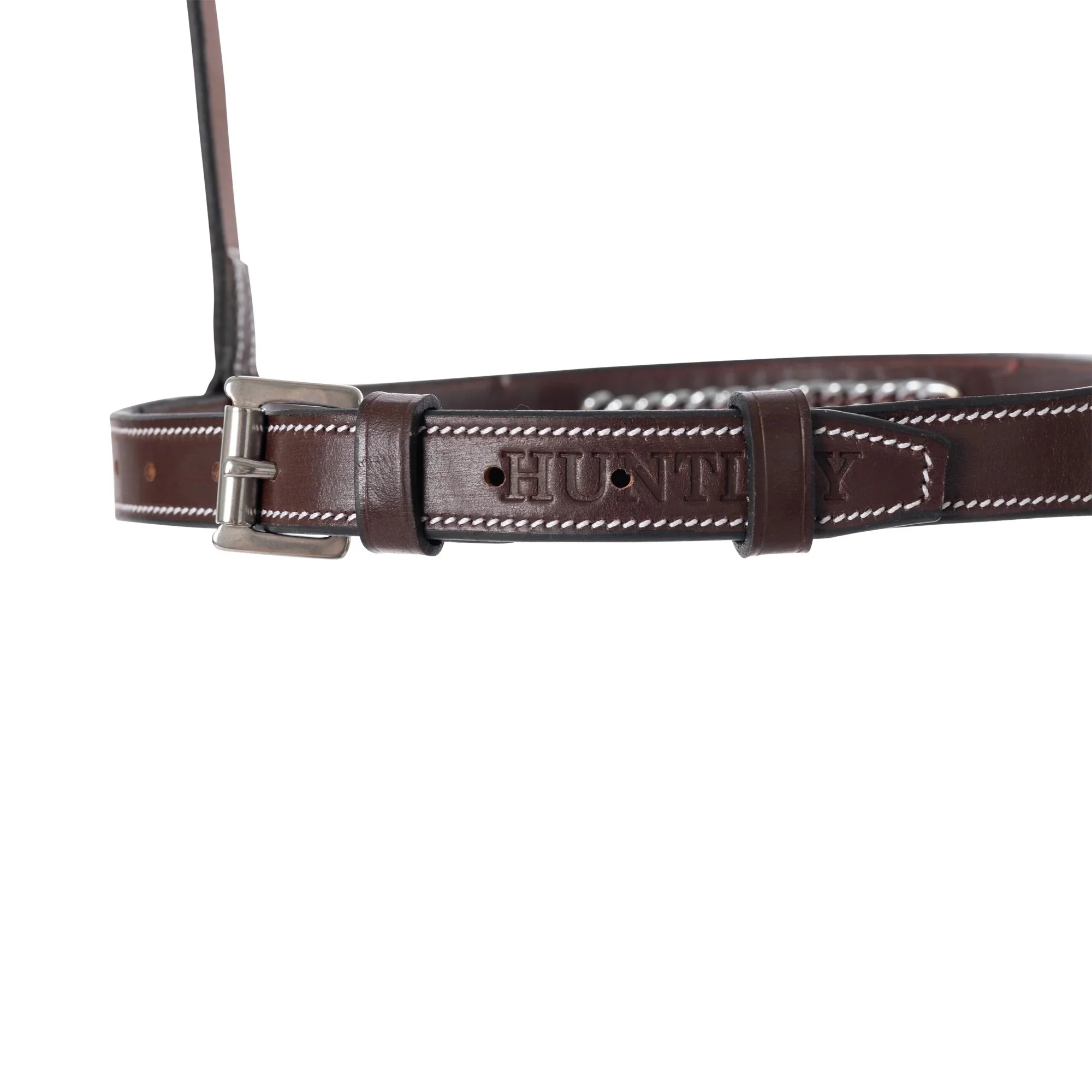 Huntley Equestrian Fancy Stitched Chain Noseband